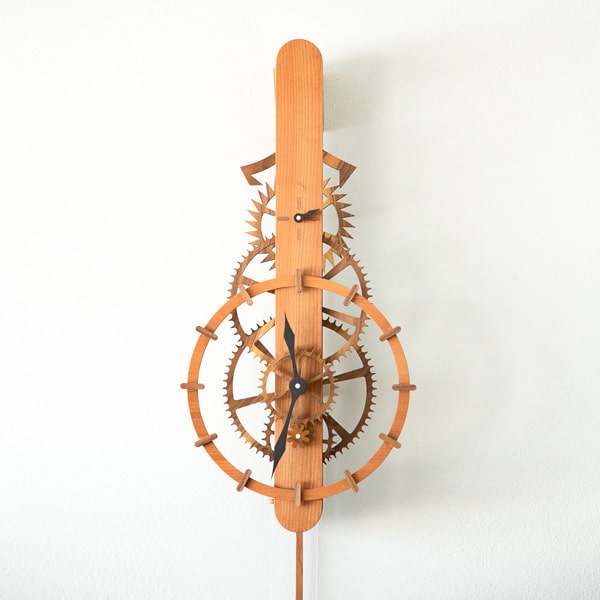 Rare Wooden Gear Clock By Clockwork Inc